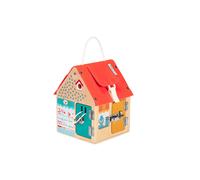 LILLIPUTIENS - Multi-Lock Learning House in Wood - Educational Wooden Toy with 6 Locking Systems - Key, Scratch, Lock, Hook,... - Motor Skills and Imagination - From 3 Years - 83263