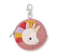 Lilliputiens, Lena the Unicorn, Compact Children’s Purse | Fabric with silver trim, Small Attaching Clip, Zip Closure, Polyester, Cotton and Metal