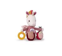 LILLIPUTIENS - Lena the Unicorn activity toy - Interactive baby rattle with mirror, silicone teething ring, bell and paper noise - Stimulates the senses and motor skills - From 9 months