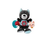 Lilliputiens, Louis Suction-Cup Travel Activity Soft Toy, From 6 Months | Wolf Soft Toy Suction-Fixes to a Car Window, With Articulated Tail Arm and Crinkle Sound to Discover