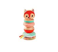 LILLIPUTIENS - Stacking Pyramid for Kids Alice the Fox - Educational toy in wood and fabric - Creative stacking of multicolored pieces - Develops fine motor skills - From 12 months - 83114