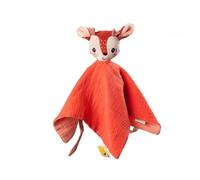 LILLIPUTIENS - Stella the Fawn Puppet Comforter - Organic Cotton - With Pacifier Clip and Name Tag - Ultra-Soft Texture - 32 x 32cm - From Birth - 83385