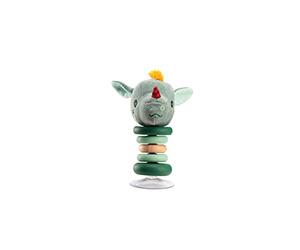LILLIPUTIENS - Suction Cup Rattle Joe the Dragon - Interactive Baby Toy with Bell, Wooden Rings, and Fabric Head - Stimulates Fine Motor Skills, Sight, and Hearing - From 6 Months - 83402