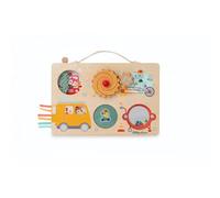 LILLIPUTIENS - Vehicles Activity Panel - Busy Board for Baby - Multi-activity toy for babies - Stimulates fine motor skills - Practical carrying case - From 12 months - 83508