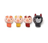LILLIPUTIENS, Wolf and 3 Little Pigs, 4 Finger Puppets | Imaginative Story Play from 12 months, 4 Polyester Characters, Machine Washable