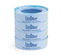 LillOne 4 Refills with Reusable Cassettes for Nappy Bins, compatible with Angelcare, Litter Locker, Playtex Genie, Munchkin - Nappy Disposal Systems