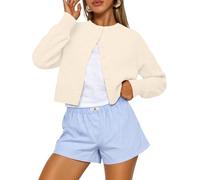 LILLUSORY Lightweight Cardigans for Women UK Long Sleeve Cropped Knit Cardigan Summer Button Down Fashion Y2k Capsule Wardrobe Clothing 2026 Cream S