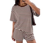 LILLUSORY Striped Set for Women Two Piece Lounge Sets Summer Outfits 2026