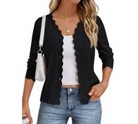 LILLUSORY Womens Cardigan Sweaters Long Sleeve Casual Lightweight Button Down V-Neck Fall Clothes 2026, Black, S