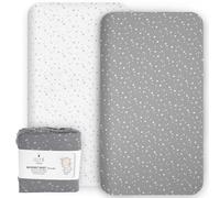 Lilly B. - Next to me Crib Sheets - 100% Organic Cotton 2 Fitted Cot Bed Sheets - Cot Sheets 140x70 Fitted - Compatible Next to me Crib, All Bedside Cribs, Mini Crib up to 140x70cm Pack of 2.