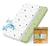 Lilly B. Next to Me Crib Sheets - Organic Cotton Pack of 2 Waterproof Cot Sheet, Use Instead of Waterproof Mattress Protector Compatible with, Next to Me Crib, All Bedside Cribs.