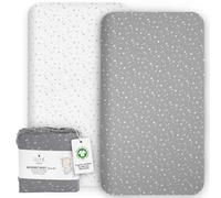 Lilly B. - Next to Me Crib Sheets - Pack of 2 Cot Sheets 120 x 60-100% Organic Cotton Cot Sheets 120 x 60 Fitted - Cot Bed Sheets, Compatible with Next to Me Crib - All Bedside Cribs