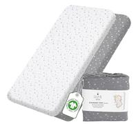 Lilly B. Organic Cotton GOTS 2 Fitted Sheet 70 x 140 cm, Compatible with Next2me, Snuzpod and All Bedside Beds, Mini Cot up to 140 x 70 cm, Set of 2 Sheets.