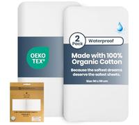 Lilly Belly - Crib Sheets - 100% Cotton - 2 Pack Baby Waterproof Mattress Protector 90x55 cm | 135 GSM Moses Baskets Sheets | Compatible with Next To Me Cribs, Snuzpod, Tutti Bambini, & Moses Baskets