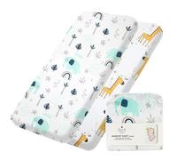 Lilly Belly - Next to Me Crib Sheets -100% Organic Cotton Cot Bed Sheets - Moses Basket Sheets - Compatible Next to Me Crib, Snuzpod and All Bedside Cribs, Bassinets up to 90x55cm Pack of 2 (Jungle)