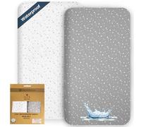 Lilly Belly - Next to Me Crib Sheets | Cot Bed Sheets | 100% Organic Cotton Pack of 2 Waterproof Cot Sheets | use as Mattress Protector |120 x 60 cm Cot Sheets for Toddler Bed