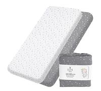 Lilly Belly - Next to Me Crib Sheets | Cot Bed Sheets | Organic Cotton 2 Cot Sheets 120x60 Fitted, Compatible with Snuzpod and All Bedside Cribs, Mini Cribs up to 120x60cm - Pack of 2 Sheets