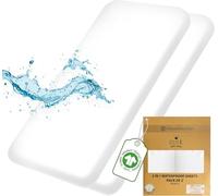 Lilly Belly Pack of 2 Next to Me Crib Sheets SoftTouch Organic Cotton Waterproof Crib Sheet - 90x55 | Gentle on Baby's Skin | Moses Basket Sheets | Cot Bed Sheet | Moses Basket Mattress Protector.