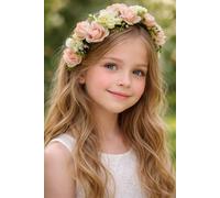 Lilly + Bo Women's BLUSH MEADOW HEADBAND + PINK SATIN DRAWSTRING BAG - AGES 6 + UPWARDS Lilly + Bo Pink One Size