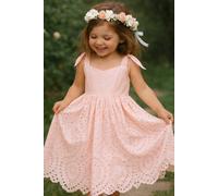 Lilly + Bo Women's Ella Flower Crown + Pink Satin Drawstring Bag - Ages 2 + upwards Lilly + Bo Pink One Size