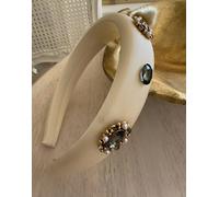 Lilly + Bo Women's Penelope Headband (Ages 6-Adult) with a pink satin bag in Off-White Lilly + Bo Off-White One Size