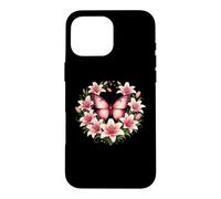 Lilly Butterfly Flower Gardening Floral Case for iPhone 16 Pro Max