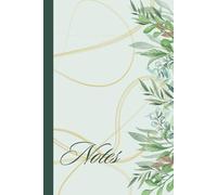 Lilly Flare Notebook for Work or School - 120 Lined Pages - 6 x 9 Inch Journal - Leaf Designed Compact book for Women - Golden Thread Design - Note Taking for College or Business