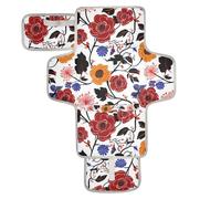 Lilly Floral Burgendy Orange Reusable Changing pad for Baby with Tissue Pocket Waterproof Changing pad for Baby with Built-in Pillow cambiadores de pa?ales para Bebes