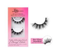 Lilly Lashes 3D Body Heat Activated False Eyelashes, No Glue Required, Reusable Up to 5 Times, Easy to Apply, Natural Look, Black, Pair
