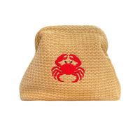 Lilly Loves Women's Crab Straw Clutch in Beige Lilly Loves Beige One Size