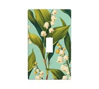 Lilly of The Valley Vintage Light Switch Cover Decorative Single Toggle 1 Gang Wall Plate for Kitchen Farmhouse Bedroom Bathroom Art Decor