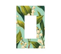 Lilly of The Valley Vintage Light Switch Wall Plate Faceplate Cover Single Rocker 1 Gang Decorator Outlet Receptacle Covers for Home Kitchen Room Bathroom Decor