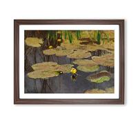 Lilly Pond By Bruno Liljefors Classic Painting Framed Wall Art Print, Ready to Hang Picture for Living Room Bedroom Home Office Décor, Walnut A3 (46 x 34 cm)
