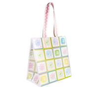 Lilly Pulitzer 13.5" x 14" Eco Tote, Market Shopper Bag, Oversize Reusable Grocery Tote with Comfortable Shoulder Strap (Sun Tiles Home)