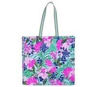 Lilly Pulitzer 18" x 17" Eco Tote, Market Shopper Bag, Oversize Reusable Grocery Tote with Comfortable Shoulder Strap, Endless Summer