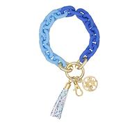 Lilly Pulitzer Chain Link Keychain Bracelet, Keychain Wristlet with Tassel, Cute Key Ring Bracelet for Women, Soleil It on Me, One Size