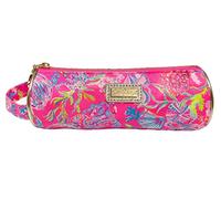 Lilly Pulitzer Cute Pink Pencil Case, Colorful Zipper Pouch for School or Office Supplies, Small Travel Bag with Carrying Handle , Shell Me Something Good