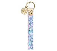 Lilly Pulitzer Durable Leatherette Strap Key Chain, Cute Wristlet Keychain Accessory with Metal Ring, Soleil It on Me, One Size