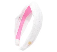 Lilly Pulitzer Eyelet Top Knot Headband, Cute Knotted Hair Accessories for Women (Resort White)