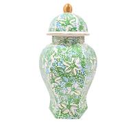 Lilly Pulitzer Ginger Jar with Lid, 12" Tall Blue and Green Decor, Chinoiserie Vase/Decorative Jar for Home Decor (Garden Glisten)