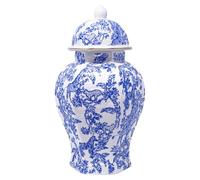 Lilly Pulitzer Ginger Jar with Lid, 12" Tall Blue and White Decor, Chinoiserie Vase/Decorative Jar for Home Decor, Sarfari Party