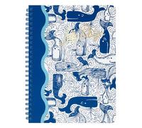 Lilly Pulitzer Hardcover Mini Spiral Notebook, 8.25" x 6.5" Small Journal with 160 College Ruled Pages (Thar She Blows)