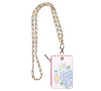 Lilly Pulitzer ID Case with Lanyard, Keychain Wallet with Zip Close, Cute Durable Card/Badge Holder with Long Lanyard for Women (Lilly Garden Home)