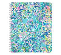 Lilly Pulitzer Large Blue Hardcover Spiral Notebook, 11" x 9.5" with 160 College Ruled Pages, Cabana Cocktail