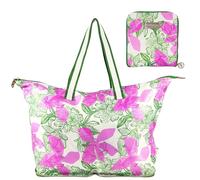 Lilly Pulitzer Large Packable Tote, Reusable Grocery Bag that Packs Into Itself, Tote with Shoulder Strap and Zipper, Sunset Shadows Home, Packable Tote