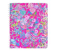 Lilly Pulitzer Large Pink Hardcover Spiral Notebook, 11" x 9.5" with 160 College Ruled Pages, Shell Me Something Good