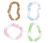 Lilly Pulitzer Mini Scrunchies, 4 Piece Scrunchie Set for Women and Girls, Cute Mini Hair Ties, Hair Bands for Women's Hair (Ombre)