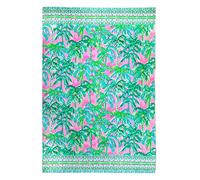 Lilly Pulitzer Oversize Pool/Beach Towel, Large 40" x 70" Pink/Green Palm Tree Print Terry Cloth Towel for Women, Suite Views