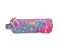 Lilly Pulitzer Pink Pencil Pouch Holder, Cute Travel Bag/Case with Carrying Handle and Zip Close, Viva La Lilly