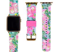 Lilly Pulitzer Silicone Watch Band Sized to Fit 38mm & 40mm Smartwatches Compatible with Apple Watch Series 1-6 and SE, Fruity Flamingo